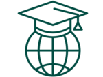 Graduation cap and globe